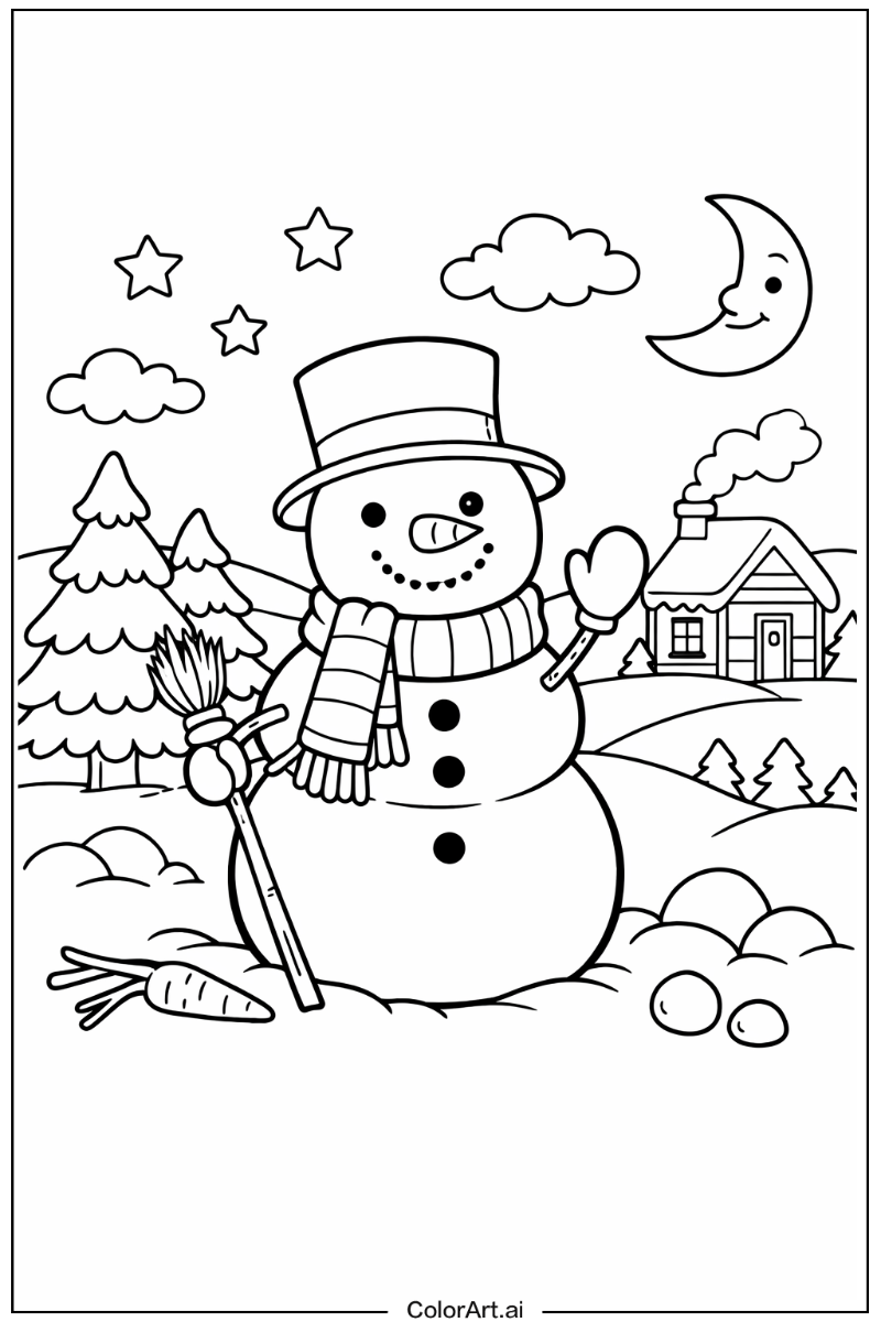 Snowman with Smiling snowman Theme 3