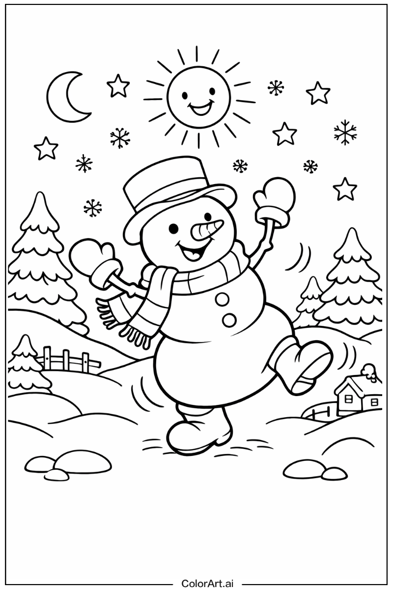 Snowman dancing Snowman Scene 3