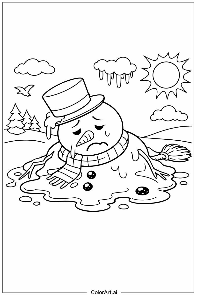 Melting snowman Snowman Design