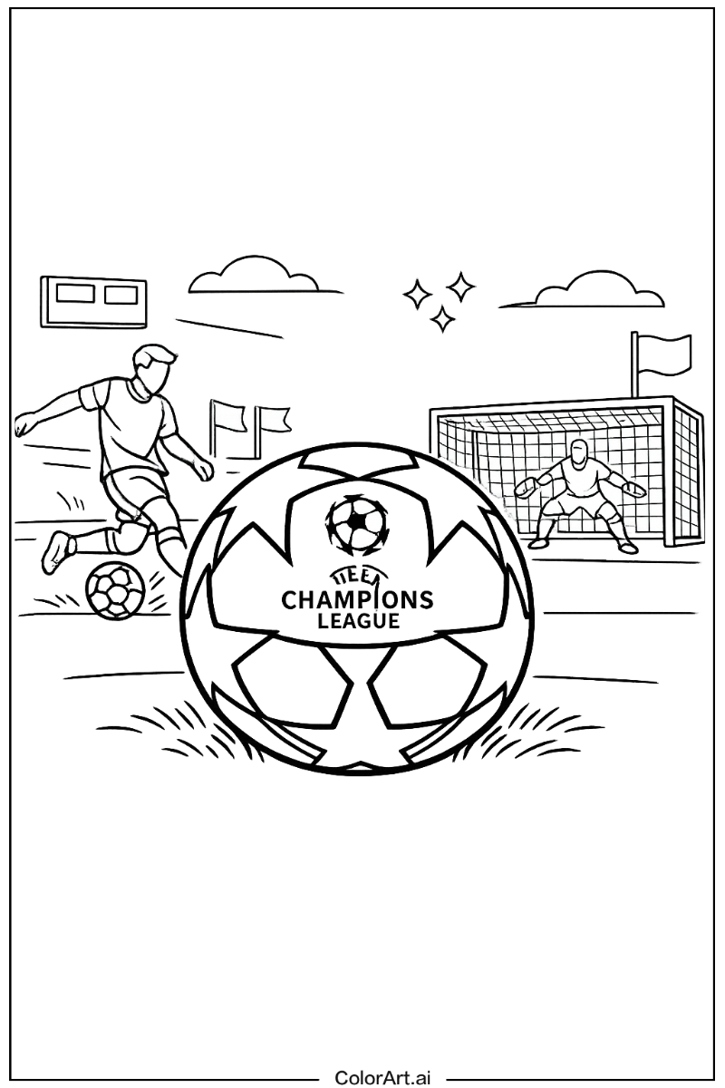 Soccer with Uefa champions league soccer ball Theme