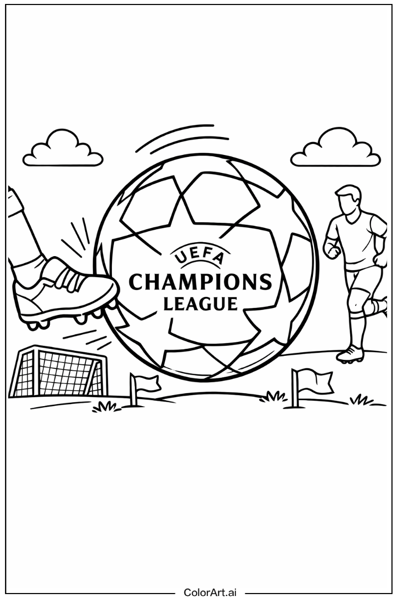 Soccer with Uefa champions league soccer ball Theme 2