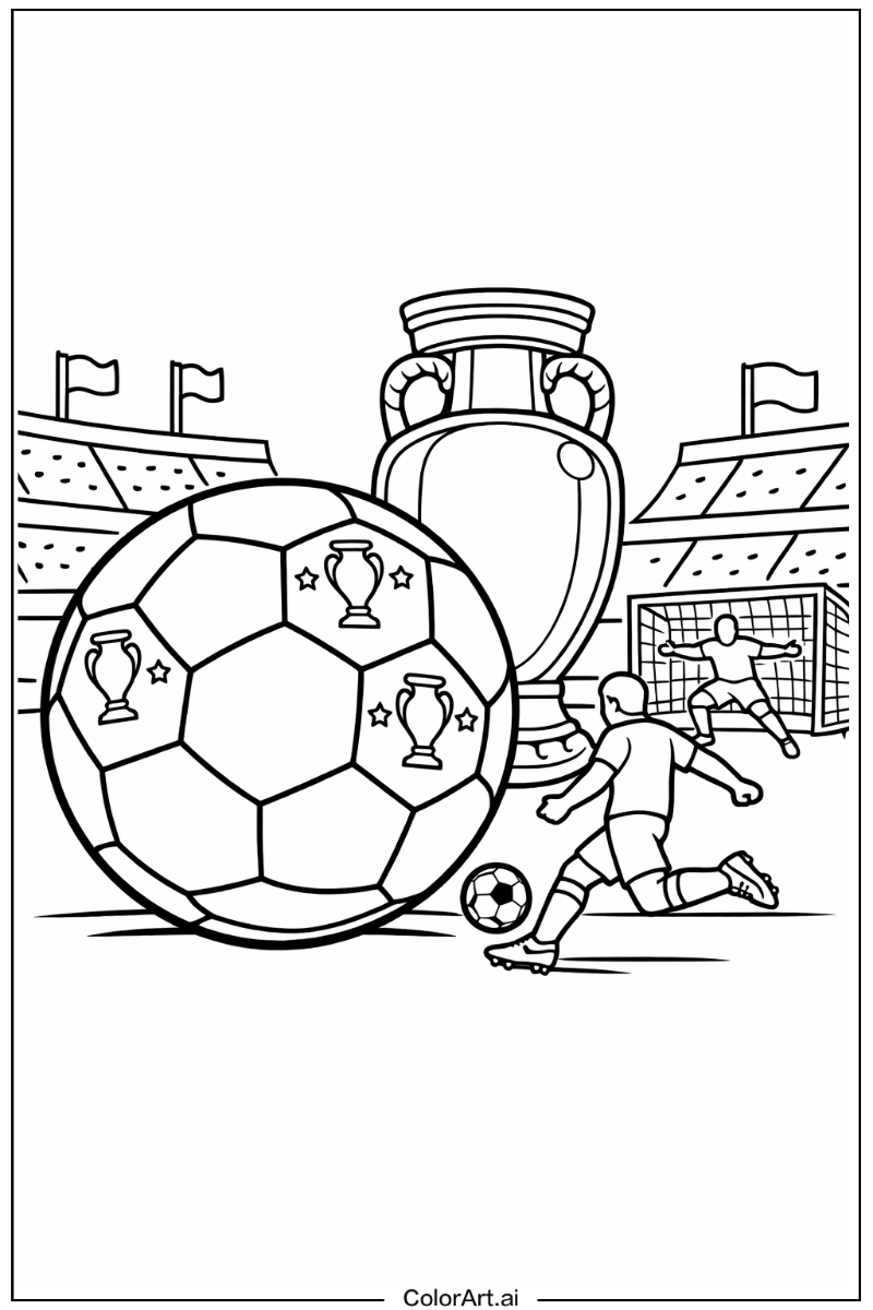 Soccer with Euro cup soccer ball Theme 2