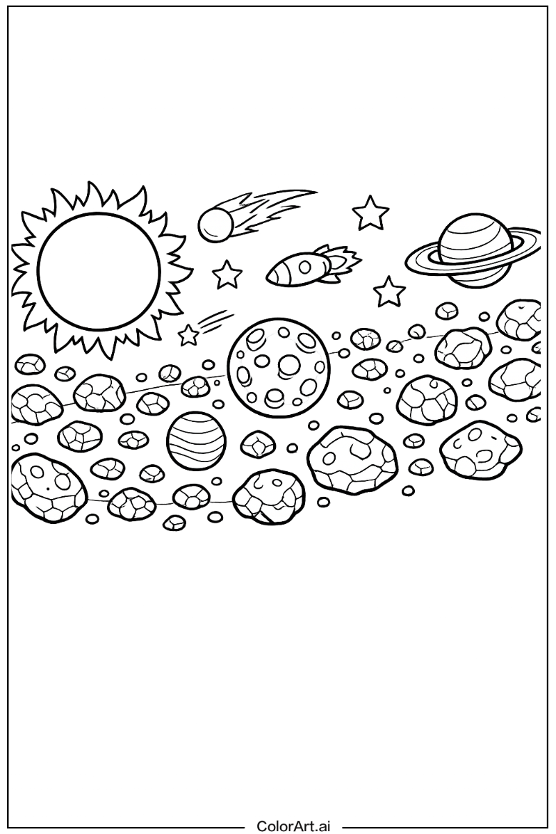 Asteroid belt Solar system Scene