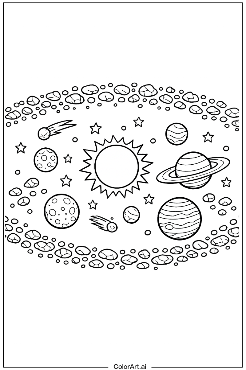 Solar system with Kuiper belt Theme