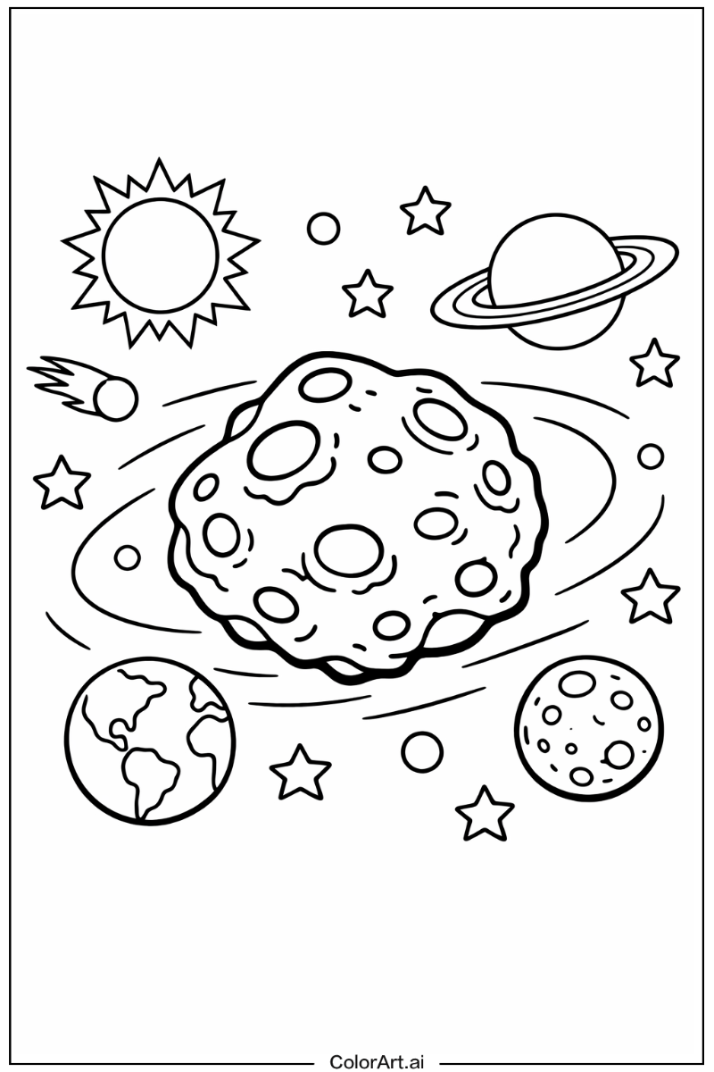 Asteroid Solar system Scene