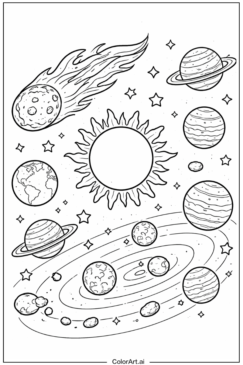 Solar system with Comet Theme
