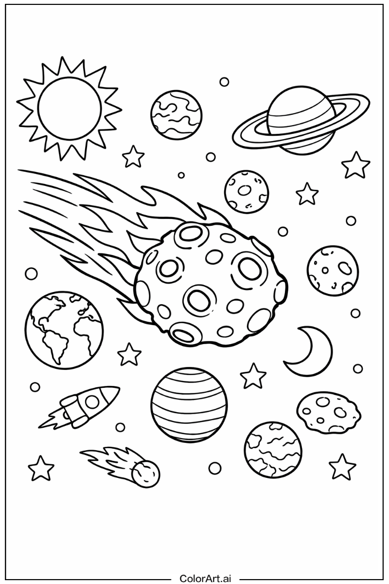 Meteorite Solar system Scene