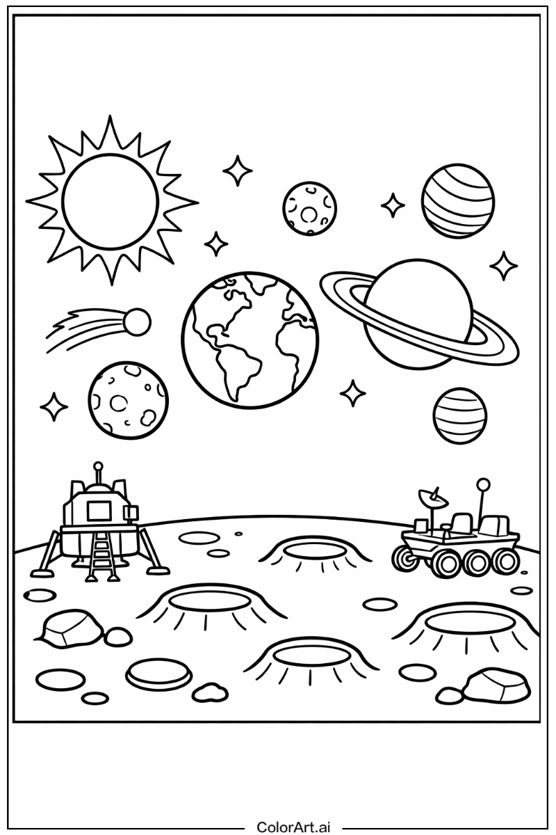 Moon surface Solar system Design
