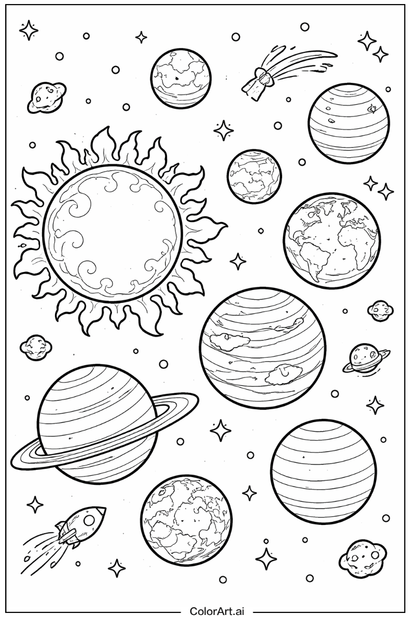 Solar system with Deep space Theme