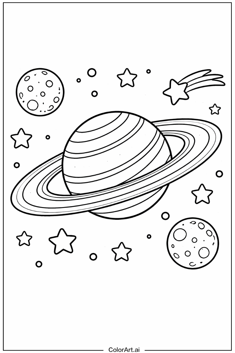 Solar system with Saturn Theme 2