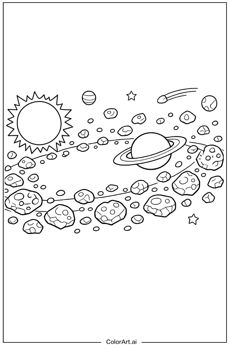 Asteroid belt Solar system Scene 2
