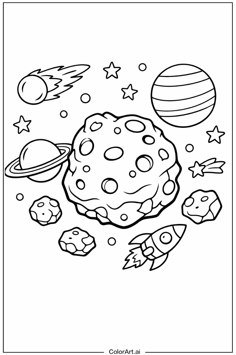 Asteroid Solar system Scene 2