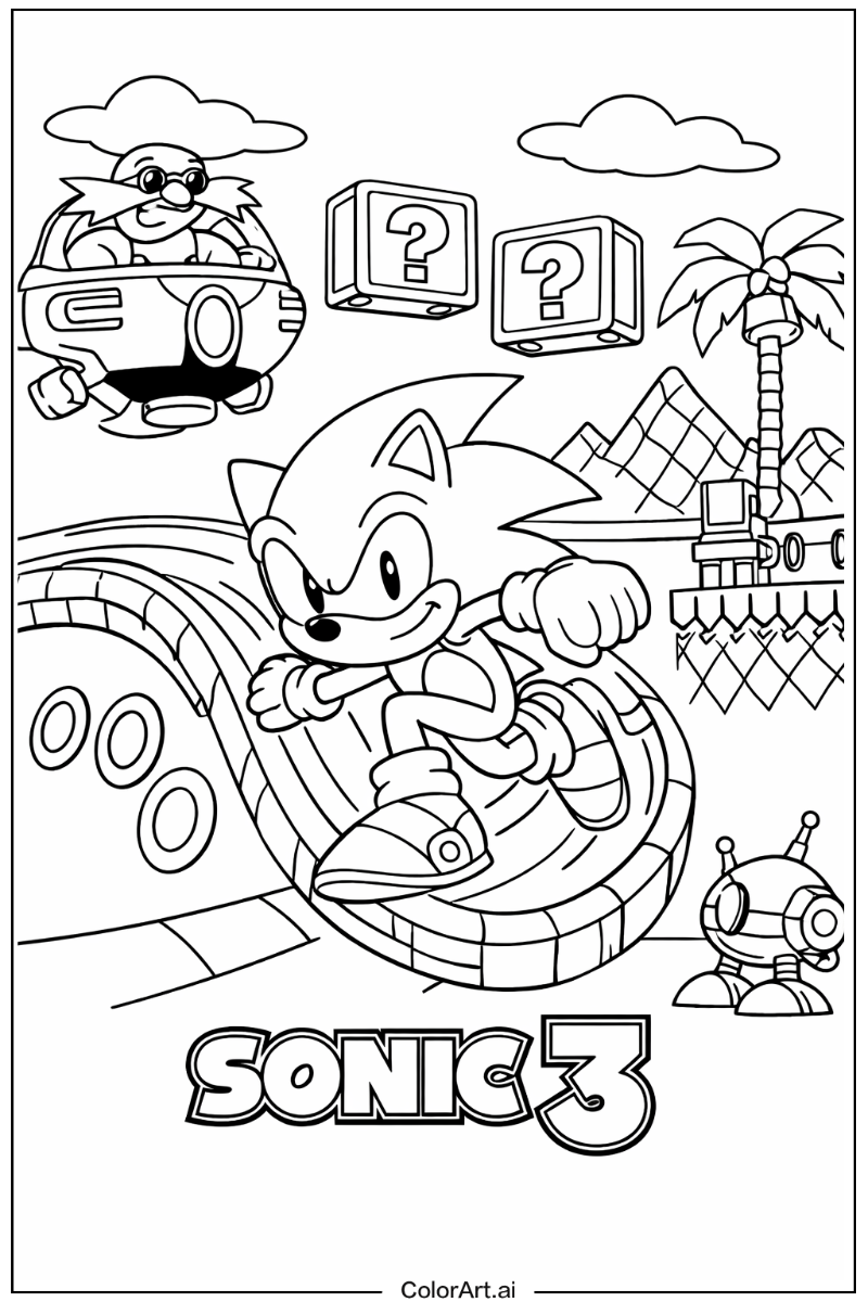 Sonic 3 with Sonic the hedgehog Theme 3