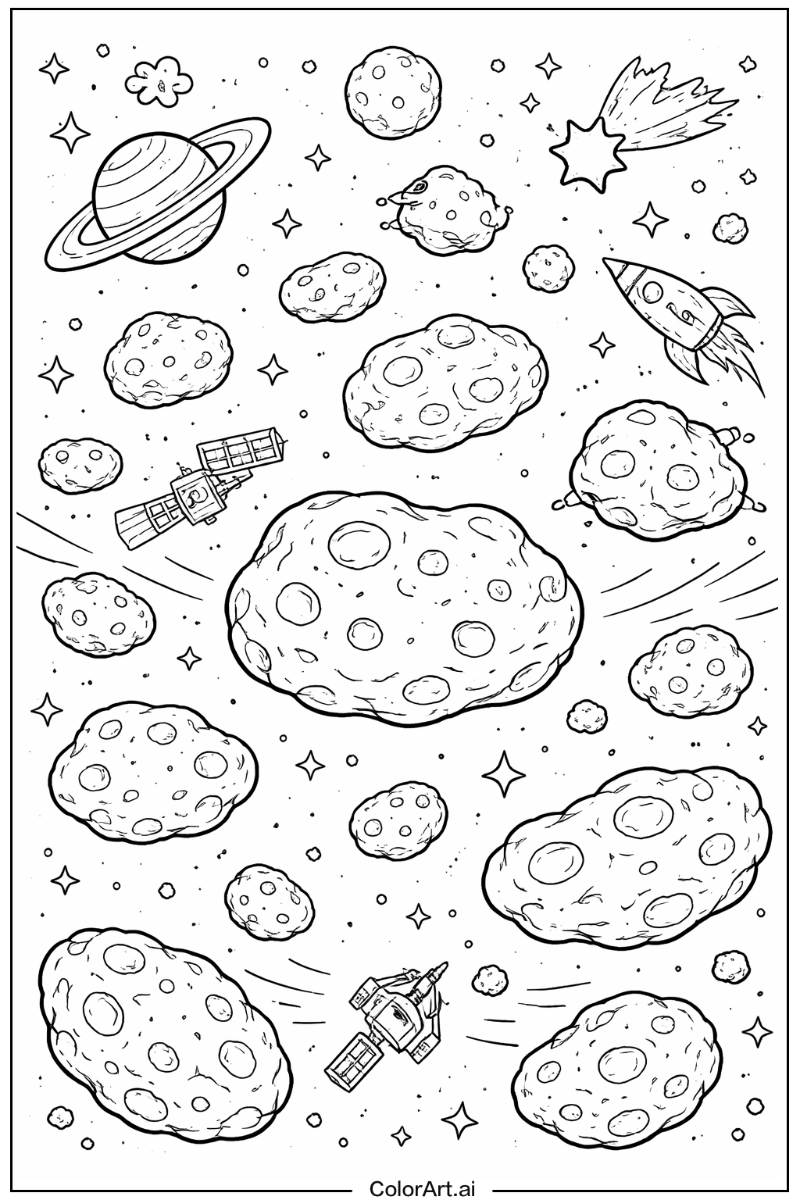 Space with Asteroid Theme