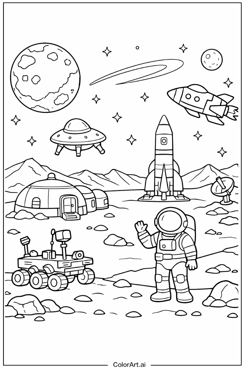 Space with Mars Theme