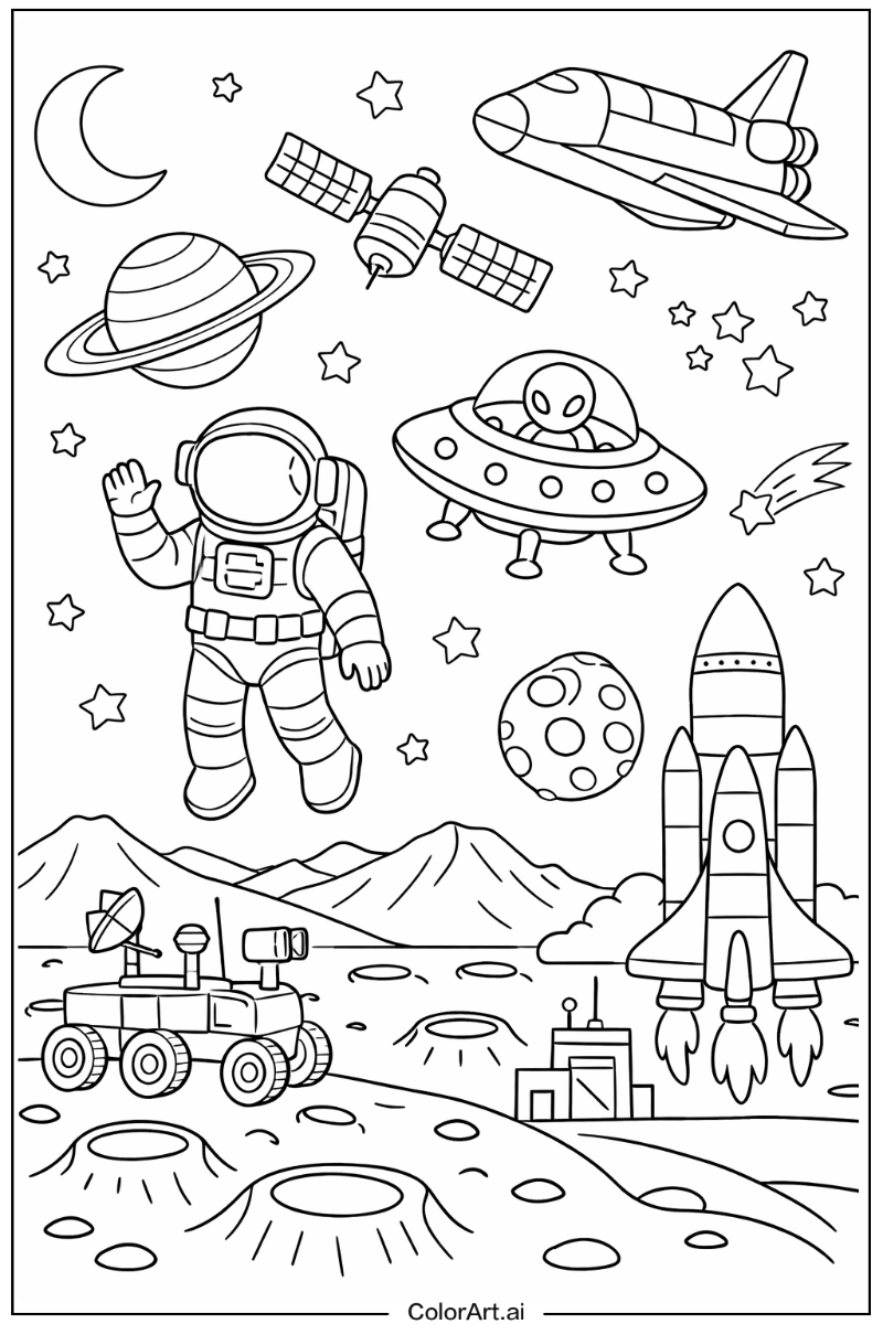 Space with Space exploration Theme