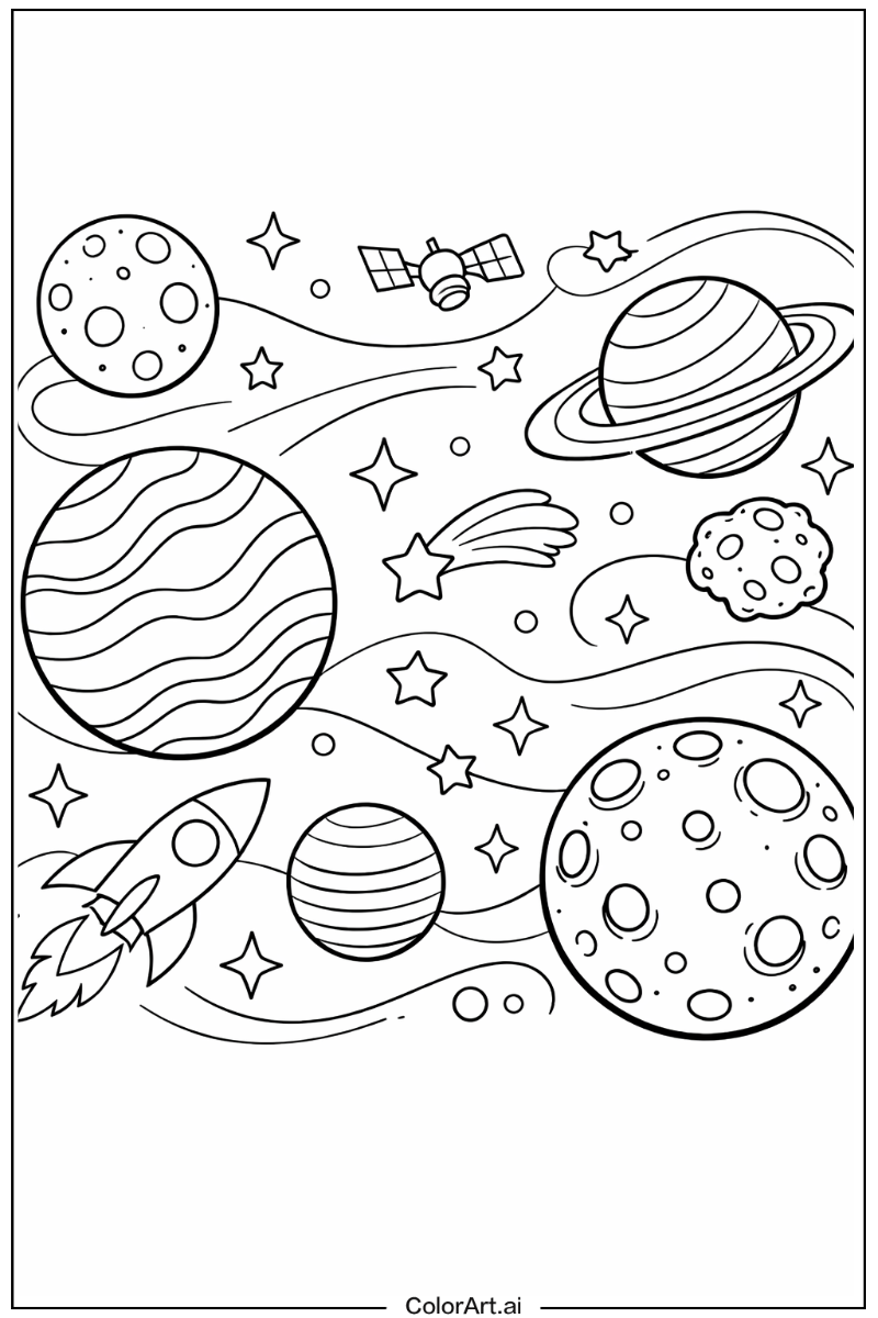 Space with Planets Theme 2