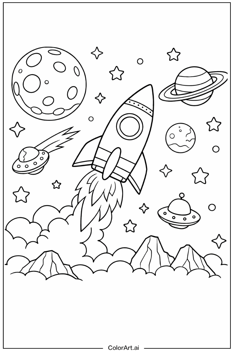 Rocket Space Scene 2