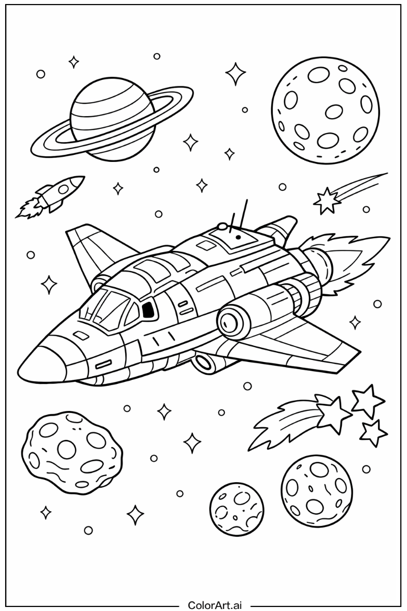 Space with Spaceship Theme 2