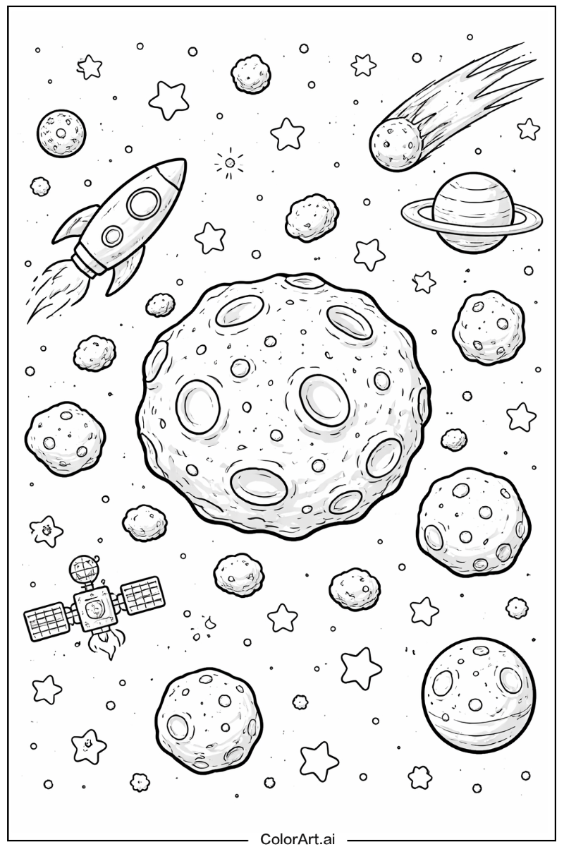 Space with Asteroid Theme 2