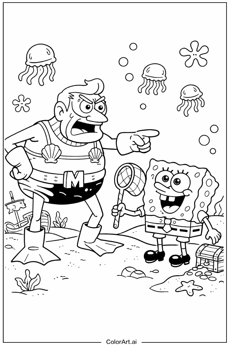 Mermaid man Spongebob Scene