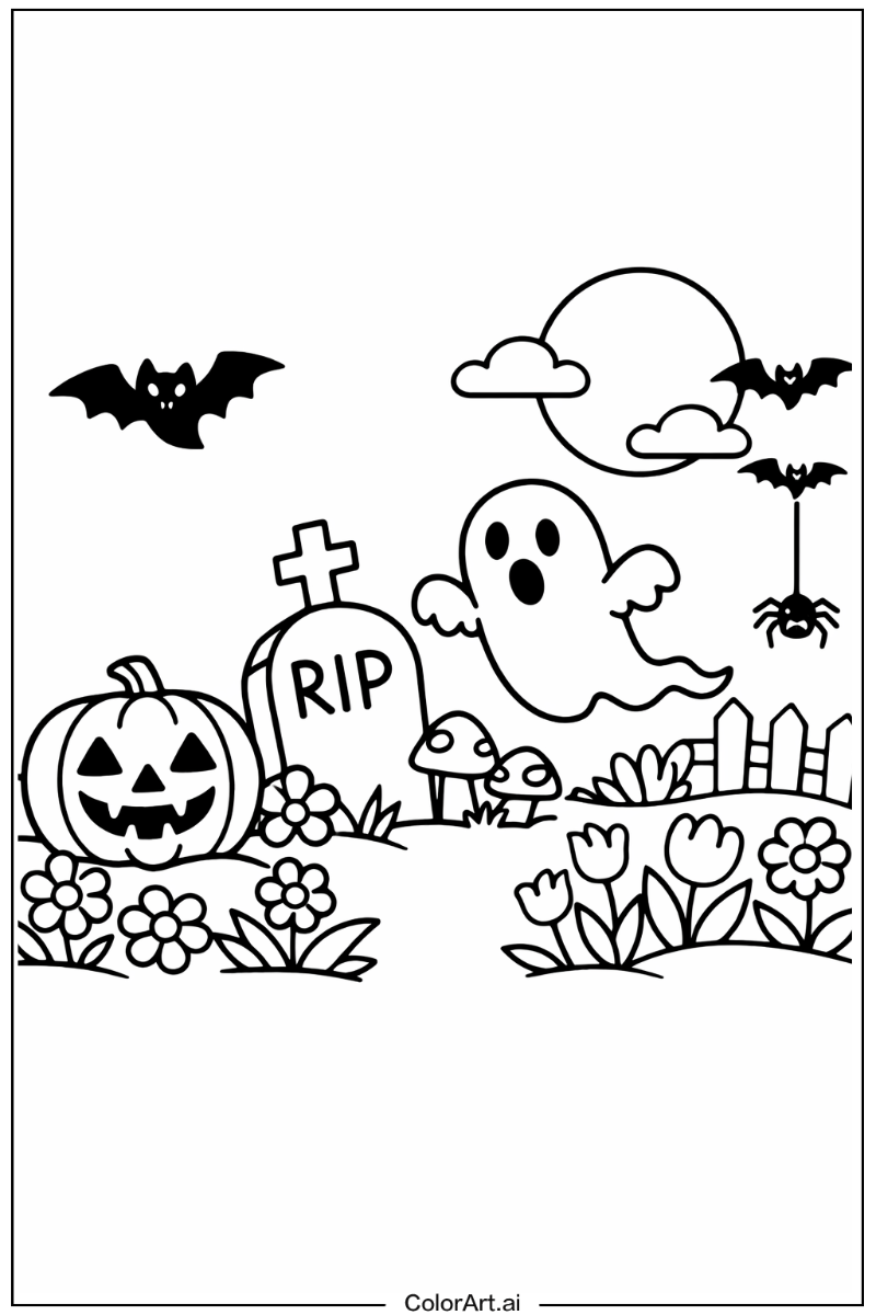 spooky halloween in a Garden 3