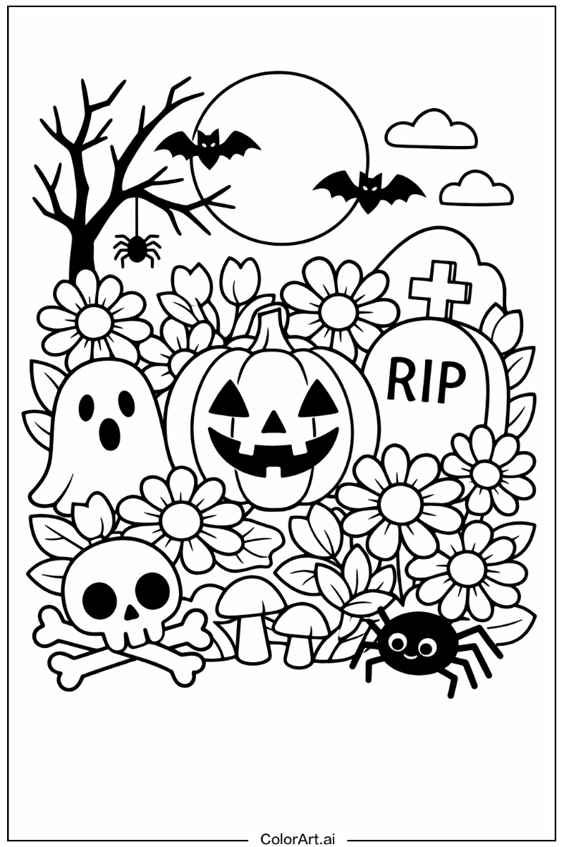 spooky halloween with Flowers 4