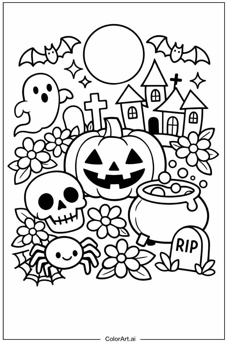 spooky halloween with Flowers 5