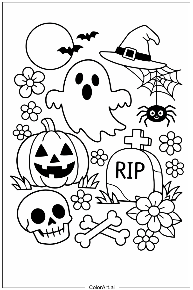 spooky halloween with Flowers 1