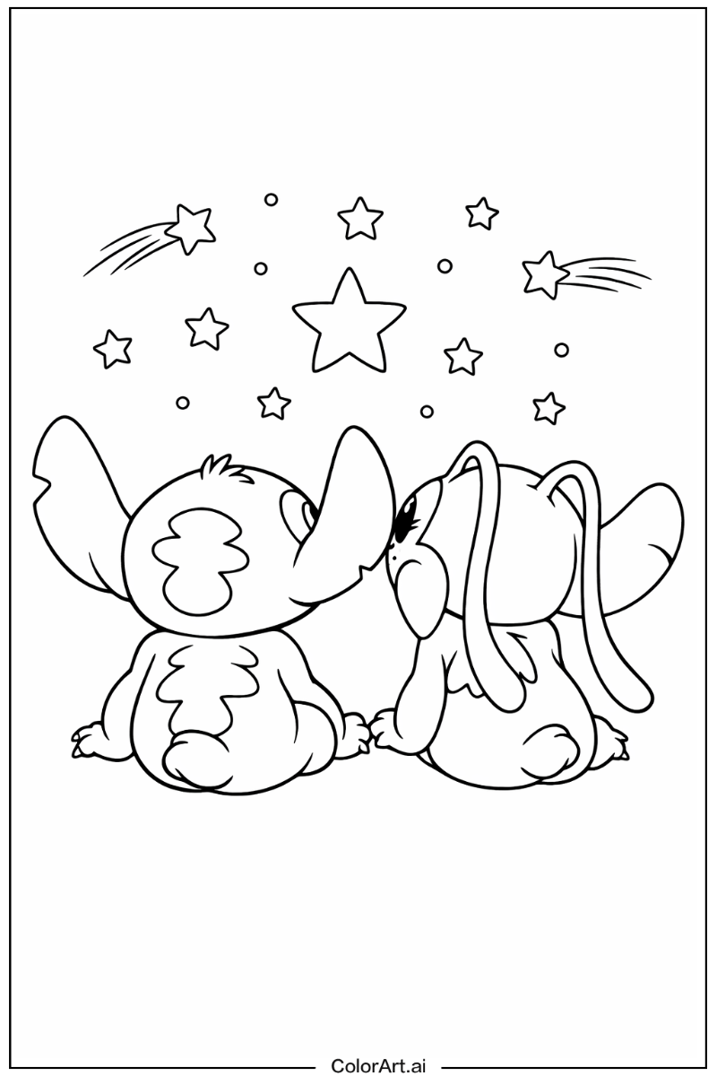 Stitch and angel with Stitch and angel looking at stars Theme 2