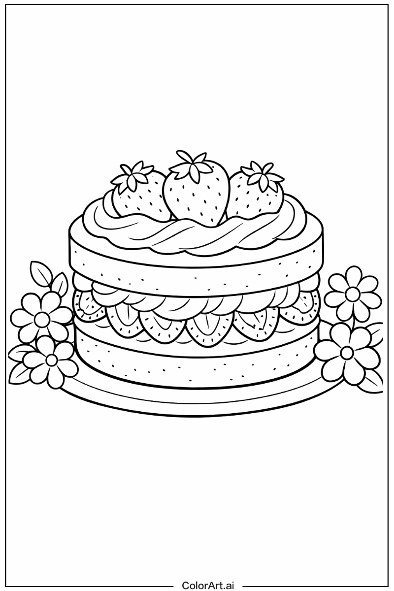 Strawberry Shortcake with Flowers 1
