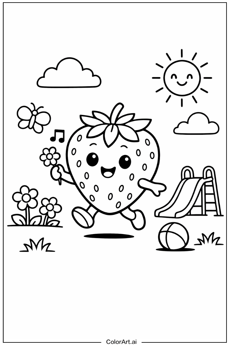 strawberry Playing Outside 1