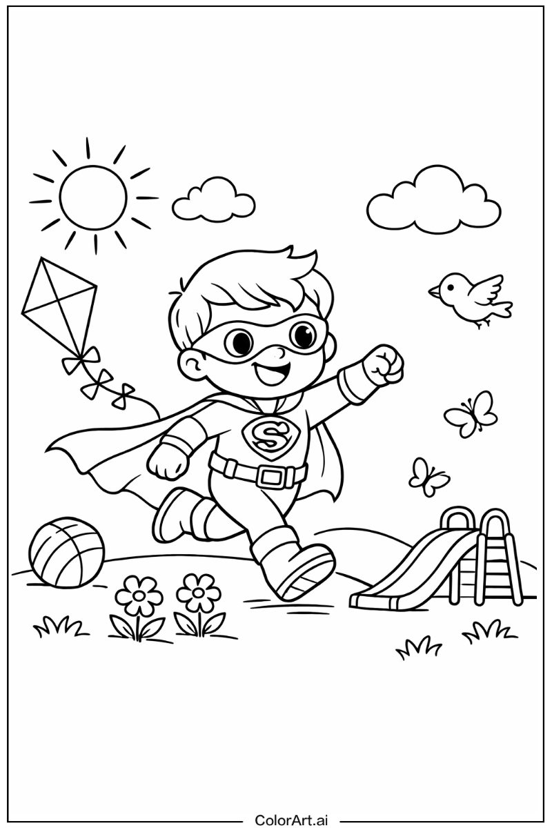 superhero Playing Outside 2