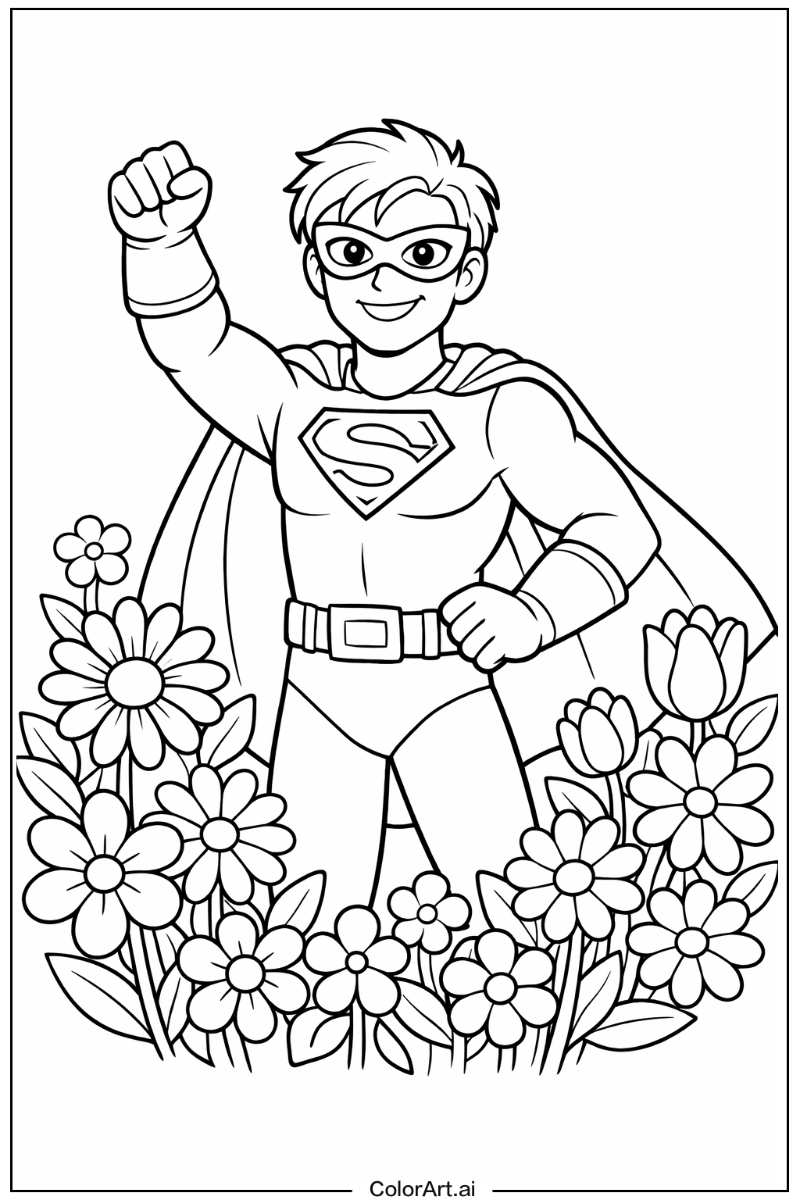 superhero with Flowers 2