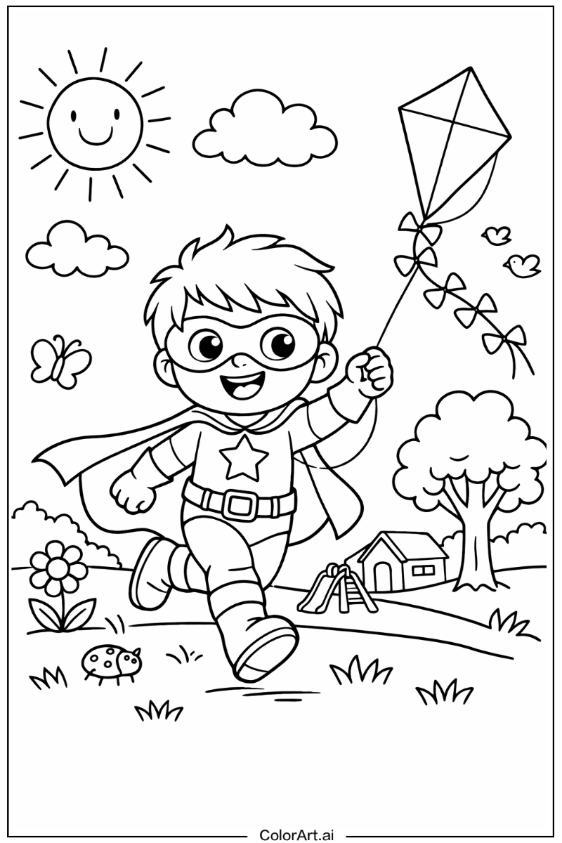 superhero Playing Outside 3