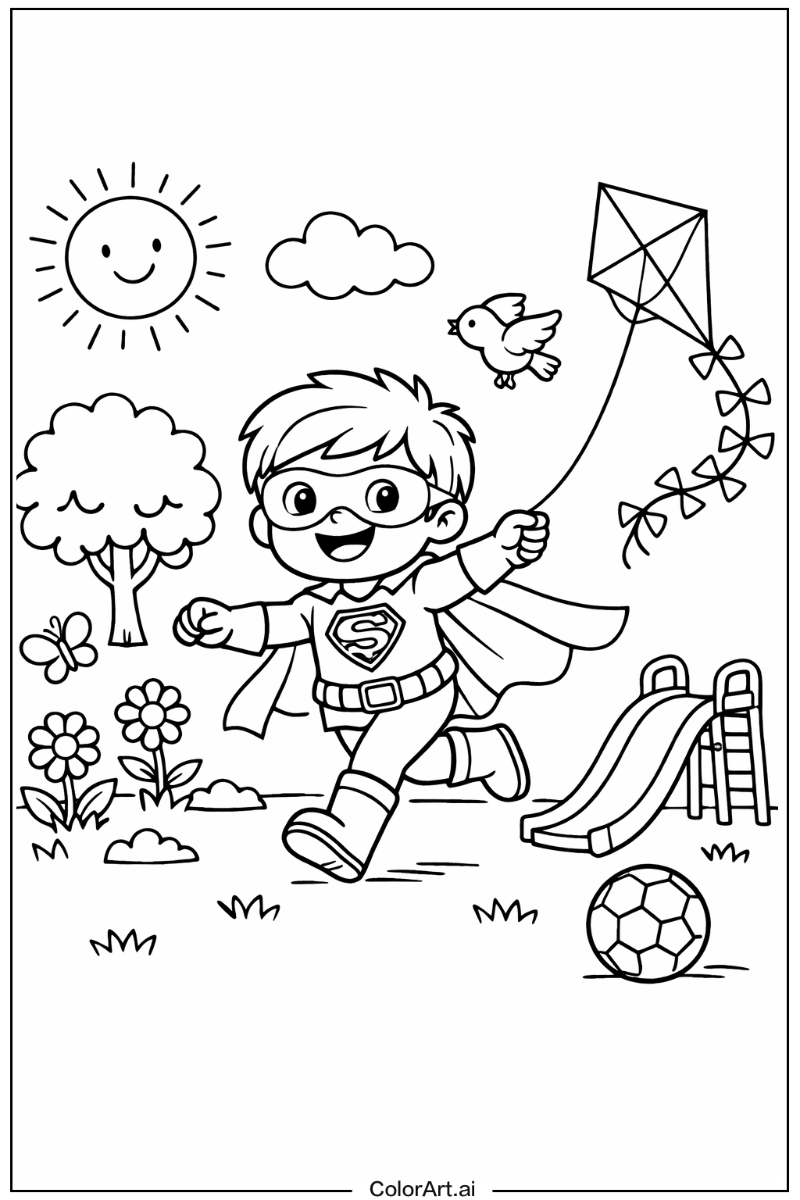 superhero Playing Outside 5