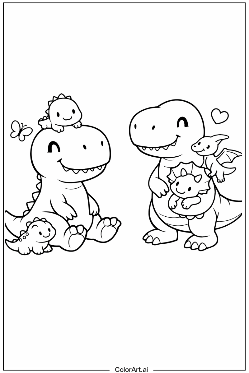 T-Rex dinosaurs with Friends 2
