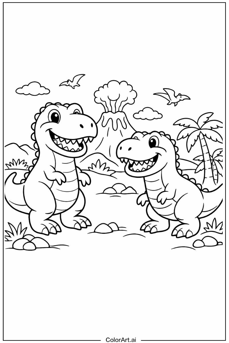 Smiling T-Rex dinosaurs 2