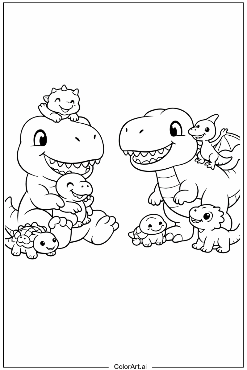 T-Rex dinosaurs with Friends 3