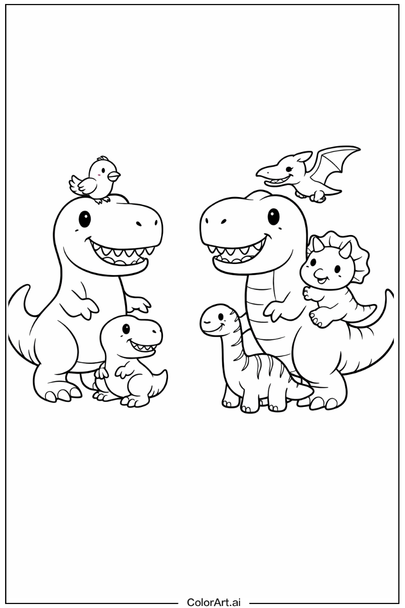 T-Rex dinosaurs with Friends 4