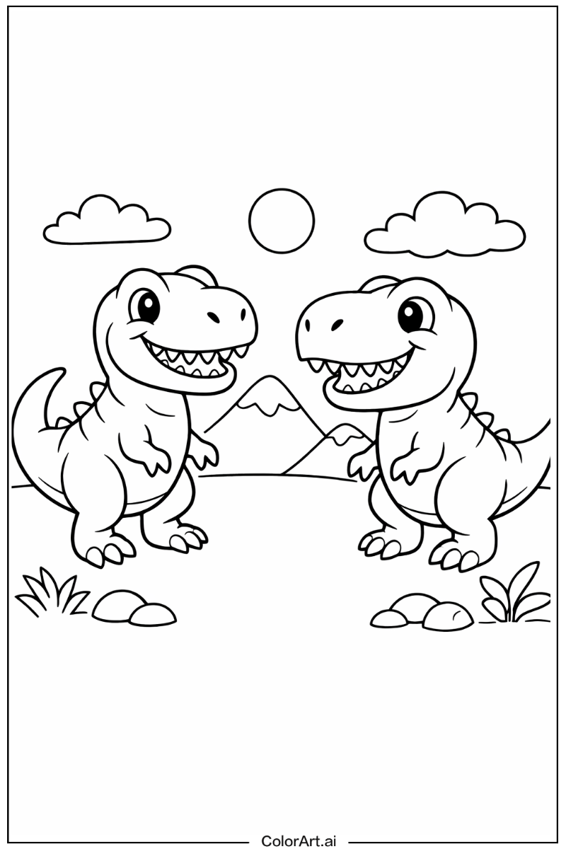 Smiling T-Rex dinosaurs 4