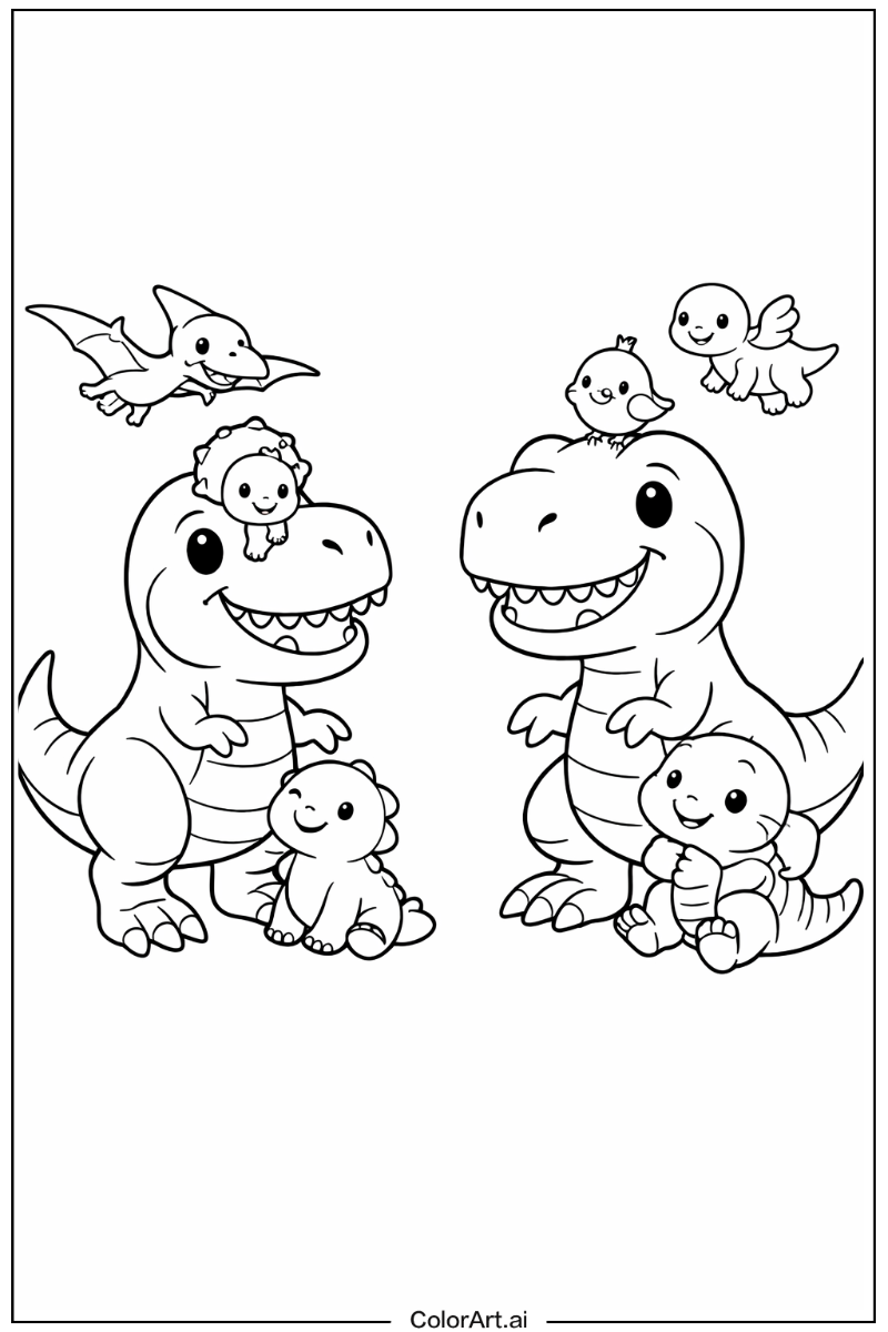 T-Rex dinosaurs with Friends 5