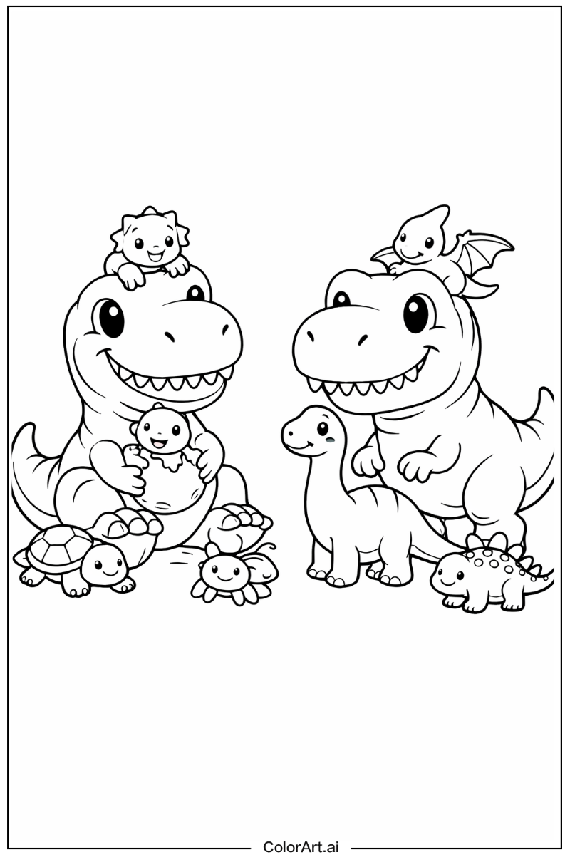 T-Rex dinosaurs with Friends 6