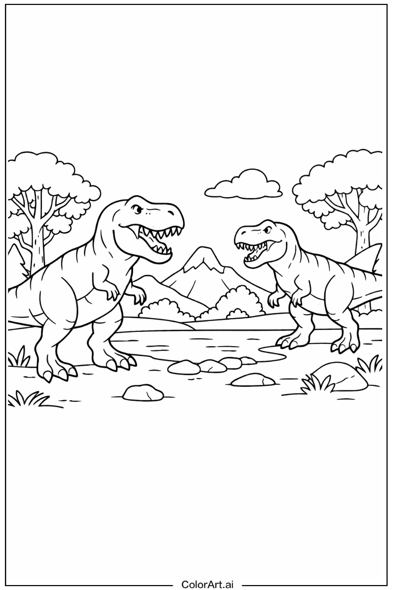 T-Rex dinosaurs in Nature 6