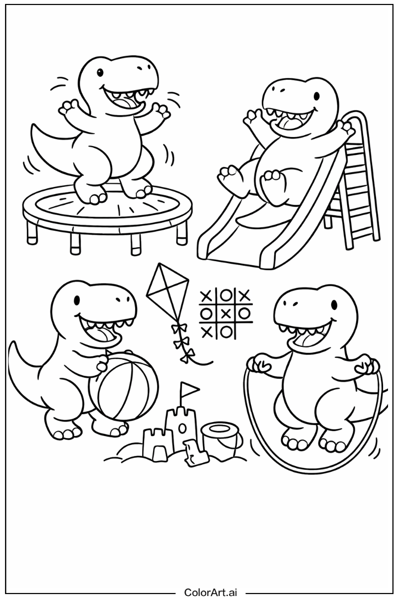 T-Rex dinosaurs Having Fun 6