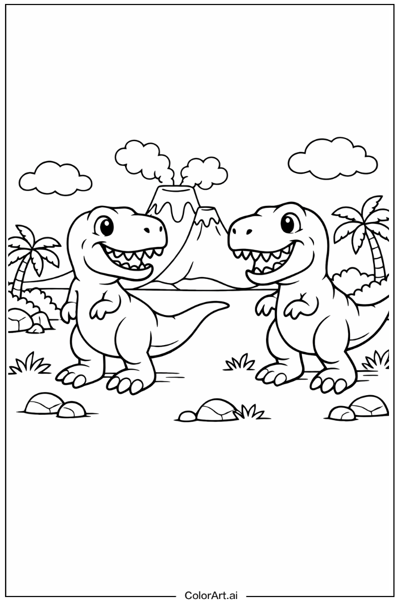 Smiling T-Rex dinosaurs 1