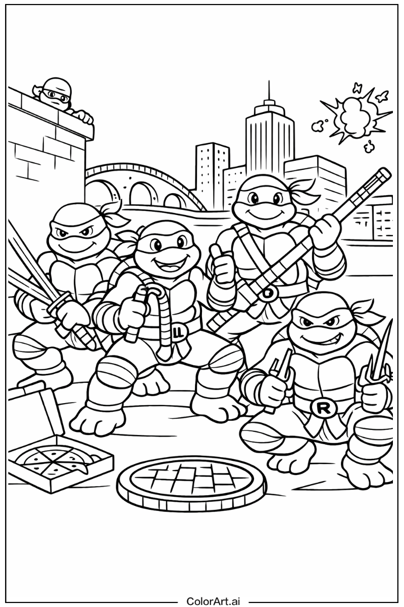 Teenage mutant ninja turtles with Tmnt Theme