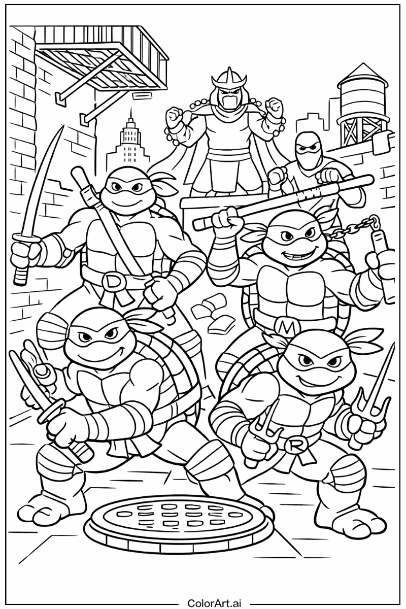 Teenage mutant ninja turtles with Mutation Theme