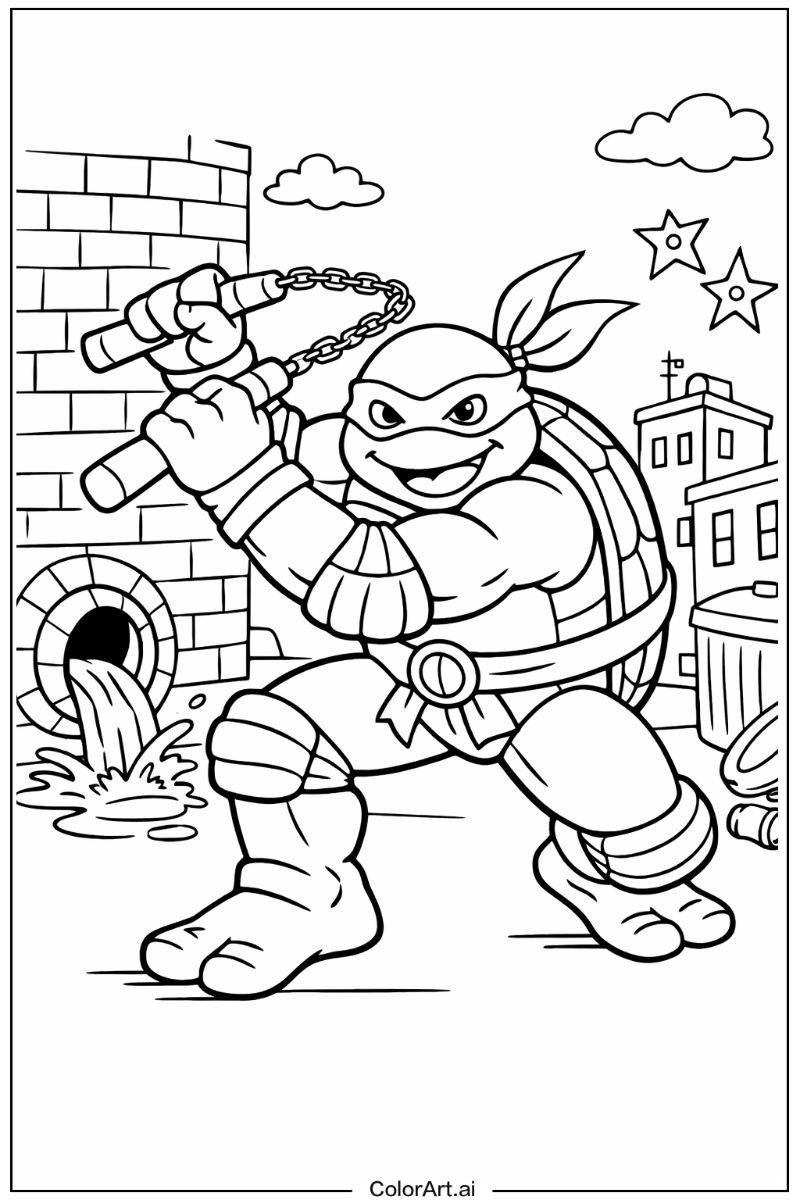 Teenage mutant ninja turtles with Nunchucks Theme 2