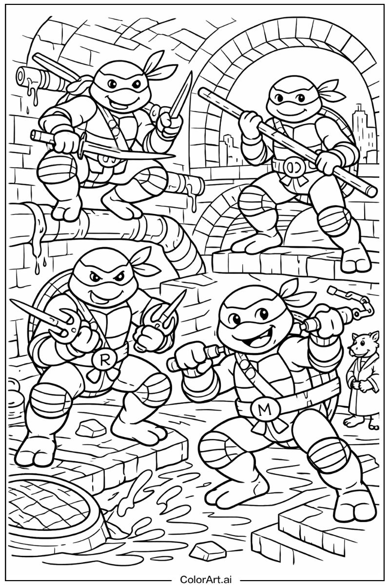 Teenage mutant ninja turtles with Mutation Theme 2